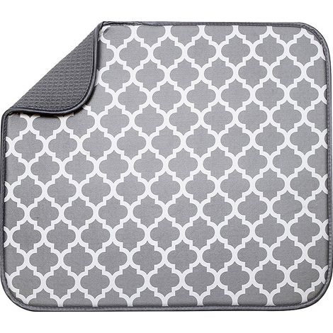 Tapis De Sechage Vaisselle - Microfibre Absorbant - Pour Evier Cuisine - Reversible - 40 x 60 cm - 1 Pièce (1/5)