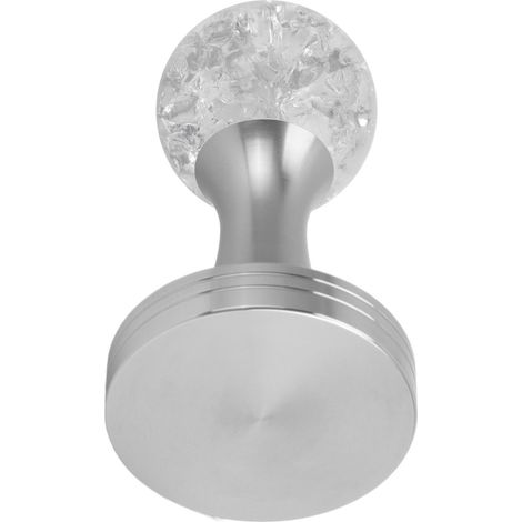 Pilon à Café en Acier Inoxydable avec Base Plate et Boule Cristal, Accessoire Barista 51mm Argenté