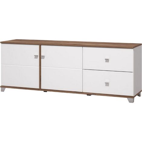 TV-Schrank Isera, 2 Schubladen, 1 Regal, 2 Türen, 162x40x59,5h cm Weiß