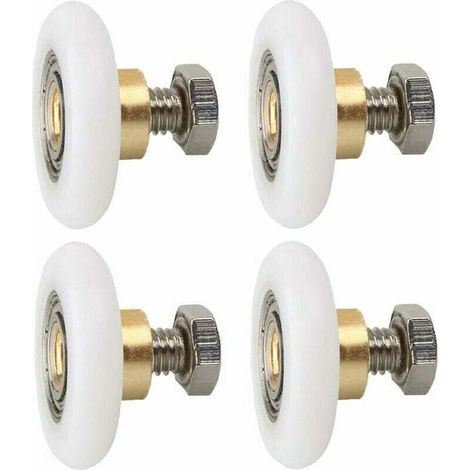 Rulli per porta doccia da 23 mm – Confezione da 4 – Nylon con anima in rame – Scorrimento fluido e silenzioso -Crezuo