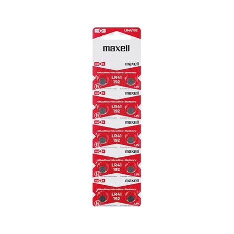 Blister de 10 piles bouton alcalines Maxell LR41 (1/2)