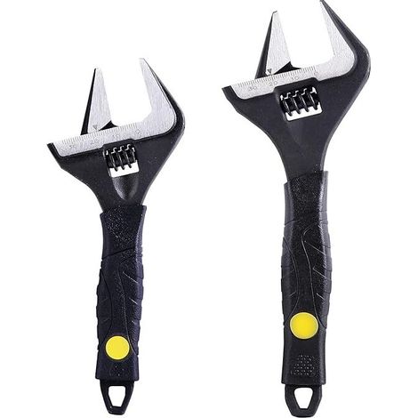 Clé à Molette 265 mm, Mâchoire Profonde Large Ouverture, Acier au Chrome Vanadium Traité Thermiquement, Finition Oxyde Noir, Jeu de Clés de Plomberie Robustes (1/5)