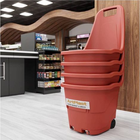 CARRELLO PORTATUTTO 4 RUOTE IN RESINA