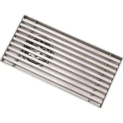 Drain de douche linéaire en acier inoxydable 304, épais et allongé, 8 pouces, 20x10CM, pour côté tuyau de 50MM (1/5)