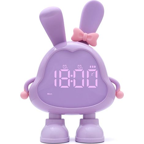 Veilleuse Benny Bunny violette (dessin animé) - Lumière d'ambiance pour chambre - Lumière de Noël et de Pâques