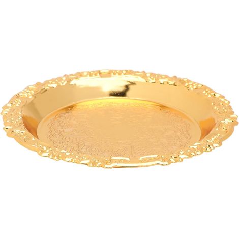 Elegante vassoio portagioie vintage in metallo arancione, pratico e salvaspazio per riporre cosmetici in ufficio o come elemento decorativo. (1/5)