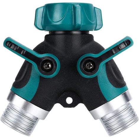 Raccord en Y pour tuyau d'arrosage, raccord en Y 2 voies 3/4" et 1/2". (1/5)
