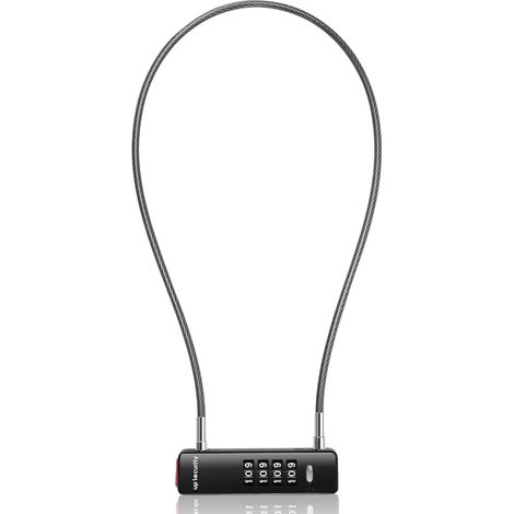 Cadenas à câble combiné vélo, cadenas à combinaison 4 chiffres portail extérieur, valise, trottinette, cadenas en U avec code, armoire (Câble 60 cm, Noir) (1/5)