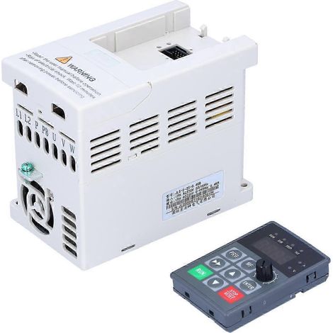 Variateur de fréquence monophasé 220V, sortie triphasée avec contrôle PAM, modèle JLS-E-2S (0,4 kW), réglage de vitesse précis pour moteur, convertisseur compact à usage industriel et domestique, boît (1/4)