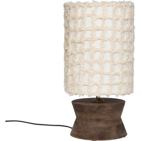 Amadeus - Lampe chevet Gloria 37 cm crème en bois (1/2)