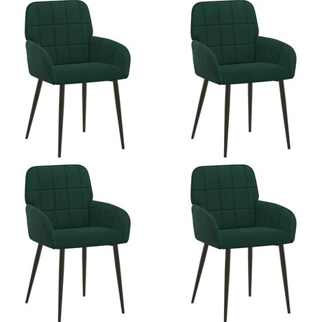 Sedie da pranzo 4 pz Velluto Verde Scuro 56.5 x 50 x 85 cm vidaXL (1/5)