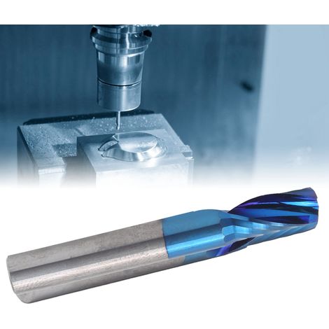 Fraise à spirale monodente en aluminium 61245, finition bleue (1/5)