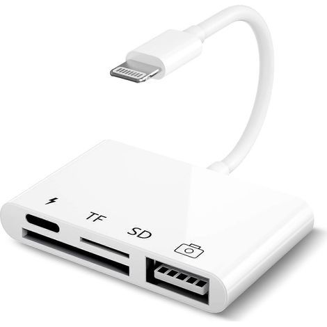 HONORNIC – 4-in-1 SD/TF-Kartenleser für iPhone mit Ladeanschluss und USB-Kameraadapter (1/5)