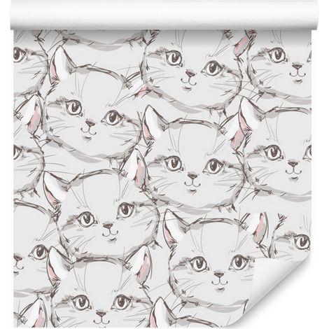 Papier peint chatons pour salon et chambre 50x1000 cm (1/5)