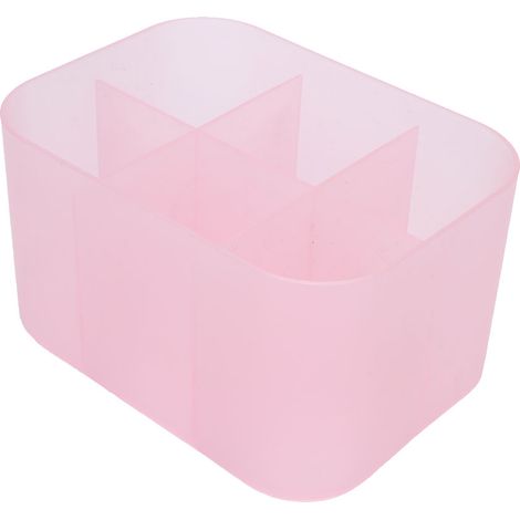 Boîte de rangement pour nail art, étui de rangement pour ongles, organisateur d'outils avec 6 compartiments pour maquillage et manucure, rose (1/5)