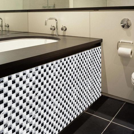 Stickers muraux décoratifs mosaïque 3D pour cuisine et salle de bain, 5 pièces, 20 x 20 cm, DJ1003 (1/5)