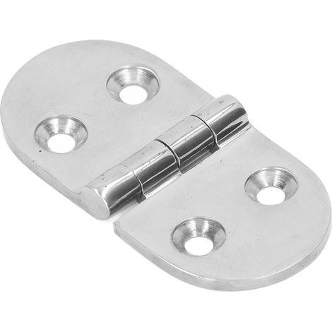Lot de 4 charnières ovales marines argent 4 trous en acier inoxydable 316 anti-corrosion renforcées pour yacht bateau (1/5)