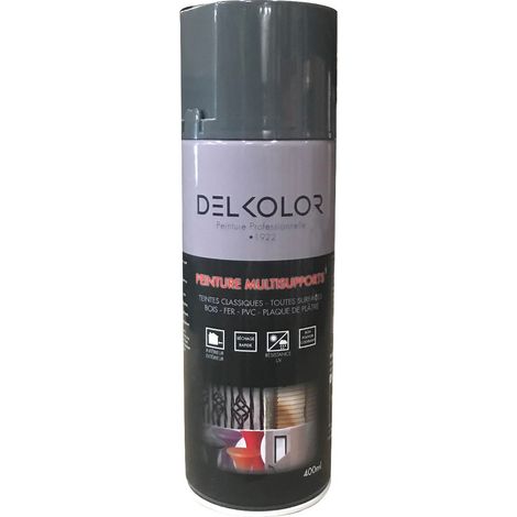 Delkolor Peinture en Aérosol - Couleurs RAL - 400ml Couleur: RAL 7011 GRIS FER