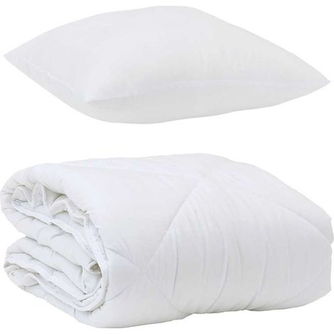 Couette avec Oreiller avec oreiller 2 pcs,Duvet Blanc Microfibre CFW18192 (1/5)