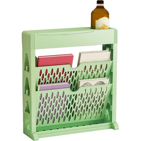 Bücherregal, Aufbewahrungsregal, kleines Bücherregal, Bücherschrank mit großem Fassungsvermögen, leicht zugänglich, für Wohnzimmer und Schlafzimmer, einreihig, 2-lagig, grün (1/5)