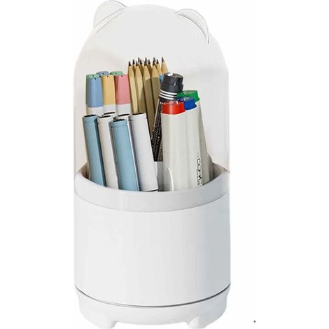 Organisateur de maquillage rotatif, boîte de rangement cosmétique anti-poussière pour coiffeuse (1/5)