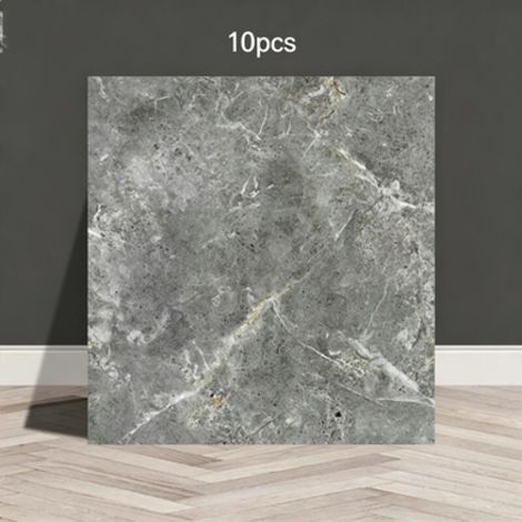 Un juego de 10 paneles de papel pintado autoadhesivos con estampado de mármol (no son azulejos reales, dimensiones: 30 x 30 x 0,2 cm). (1/5)