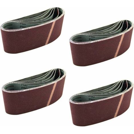 Lot De 24 Bandes De Papier Abrasif 100 X 610 Mm, Grain 40/60/80/100/120/150