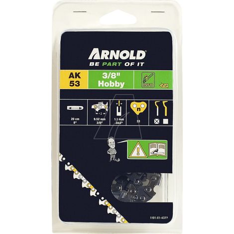 Cadena de motosierra 3/8", 1,1 mm - 33 eslabones de transmisión - cortadores semicirculares ARNOLD
