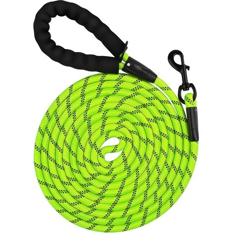Laisse pour chien avec poignée rembourrée - Laisse réfléchissante de 3m - Robuste - Pour l'entraînement et la marche du chien - Vert (1/5)