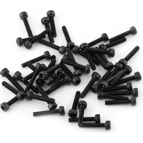 Schwarze M3-Innensechskantschrauben, durchgehend mit Gewinde, 16 mm Länge, 50er-Packung