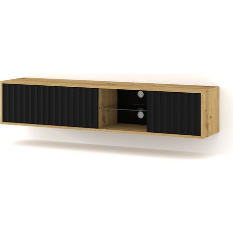 MOBILE VINA PORTA TV 156 ROVERE ARTIGIANALE NERO OPACO