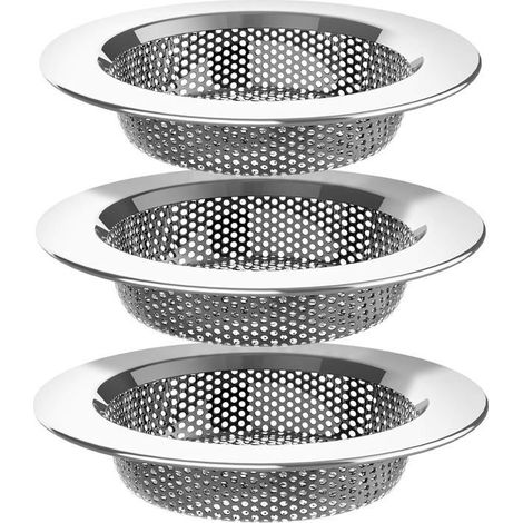 Crépine d'évier/douche, en acier inoxydable, diamètre extérieur : 11, 2 cm, diamètre intérieur : 7, 6 cm, profondeur : 2, 2 cm, (1/3)