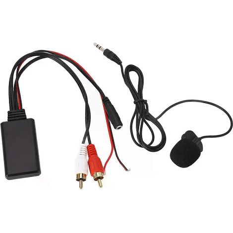 Bluetooth-AUX-Modul mit 2 RCA-Kabeladaptern und Freisprechmikrofon für Alpine und Pioneer (1/4)