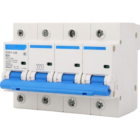 GARRYFIZH Disjoncteur sur rail 4 pôles 400 V 80 A, protection de sécurité polyvalente, interrupteur sectionneur ignifugé pour usage domestique