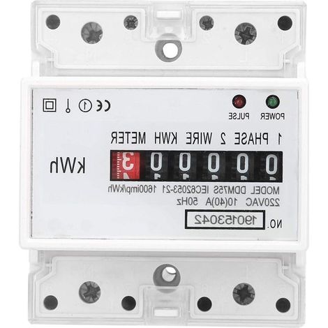 Contatore di energia monofase 4P per guida DIN, misuratore di kWh, misuratore di energia in watt 10-40A - Monitoraggio del consumo energetico. (1/5)