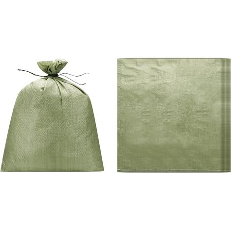 Lot de 5 sacs de sable robustes (90,2 x 110,2 cm, gris) (5 pièces), sacs de sable vides en polypropylène tissé, sacs de sable pour inondation, construction, sacs de terre, maisons (1/5)