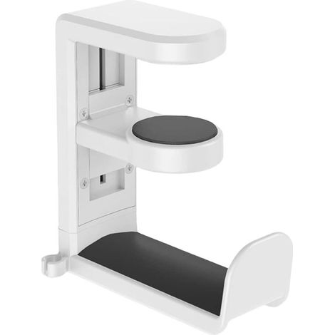 Support pour casque audio - Crochet pour casque - Matériau ABS - Réglable - Bras pivotant - Antidérapant - 102 x 51,5 x 115 mm - Avec (1/5)