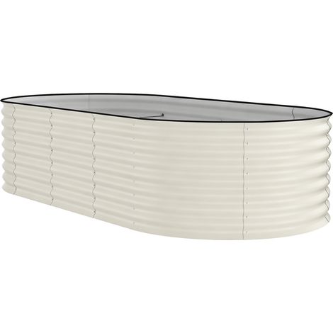 Bac potager surélevé en acier galvanisé – Forme ovale 240x120x60cm – Résistant à la rouille – Montage sans outil – Confort ergonomique – Hydromotrix
