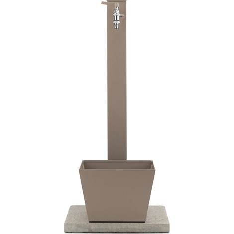 Fontana da Giardino con Rubinetto Base Vaschetta e Portagomma Belfer 42/QRRV Tortora (1/5)