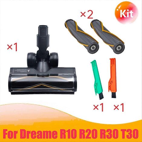Brosse électrique pour aspirateur + 2 brosses à rouleau avec éclairage LED anti-poussière pour tête de brosse à rouleau souple pour sols R10, R20, R30 et T30 (1/5)