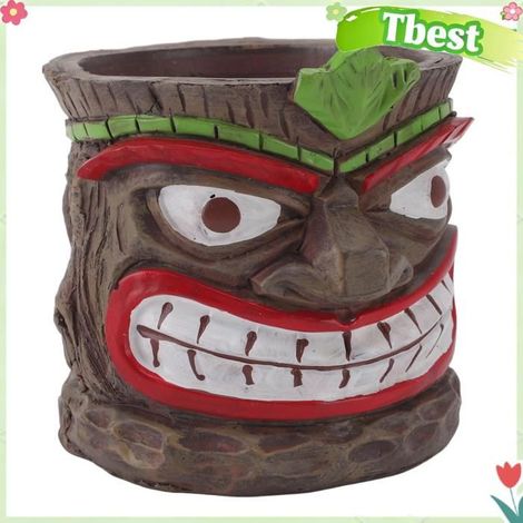 Pot de jardin coloré résistant à la sculpture de totem, Pot de jardin avec un Design Unique pour la décoration intérieure et (1/4)