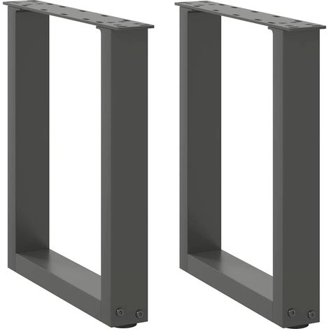 Couchtischbeine U-Form 2 Stk. Anthrazit 28x(42-43) cm Stahl