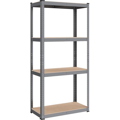 Étagère charge lourde à 4 niveaux meuble de rangement en acier montage rapide étagère de garage pour boîtes à outils capacité 520 kg 40 x 80 x 160 cm noir (1/5)
