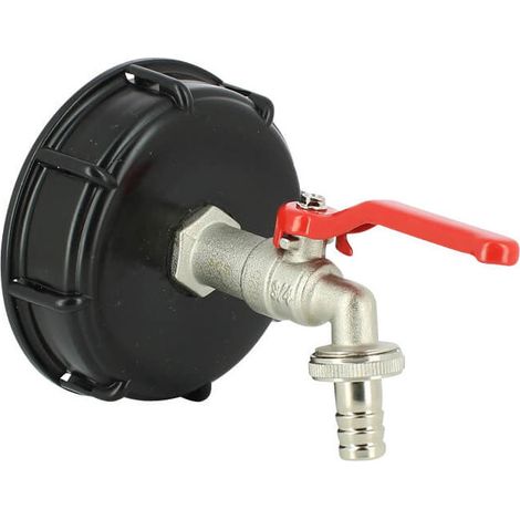 Multicuves – Raccord cuve eau S100X8 – Robinet à boisseau sphérique laiton 15 mm – Entrée taraudée femelle S100X8 – Nez dévissable pour débit accru (1/2)