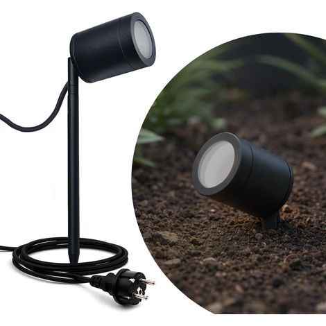 Gartenstrahler mit Erdspieß rund schwarz - Größe: Kurz LED Modul - Lichtfarbe: Ohne Leuchtmittel (1/5)
