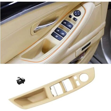 Poignées de porte avant gauche intérieure pour BMW Série 5 F10/F11 (modèles : 520, 523, 525, 528, 530, 535, années 2010-2016) - Beige (1/5)
