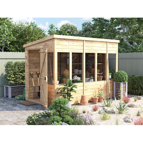 Dunster House Potting Shed Pent Roof W6' x D10' (W1.8 x D3.0m) Overlord Modular (1/5)