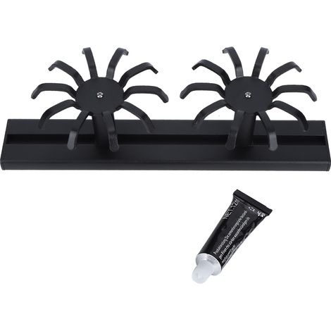 Porte-Objets Murale Rotative - Crochets Détachables - Pour Cuisine Entrée Salle De Bain - Aluminium Spatial - Sans Perçage - 1 Pièce (1/5)