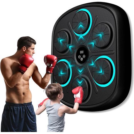 Nouveau Modèle de Machine de Boxe Musicale Intelligente pour Adultes et Enfants, Appareil d'Entraînement avec Cible Murale Électronique LED, Équipement de Fitness Intérieur à Domicile avec Gants de Bo (1/5)