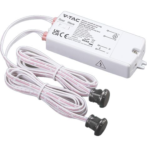 V-TAC Sensore IR 2 in 1 per Armadi e Ante 220-240V 1000W LED Wave/Door Accensione con Mano o Porta IP20 24496